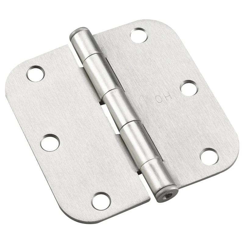 Full Mortise Butt Hinge - Size:3-1/2" - Finish:Brushed Nickel - Corner Type:5/8" Radius